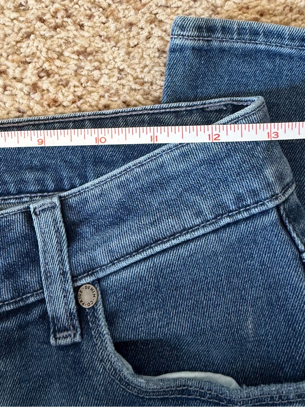 PAIGE Sarah Straight Leg Stretch Denim Jeans, Classic Blue, Size 26 - Picture 10 of 13